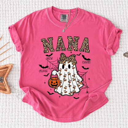 Comfort Colors® Custom Mimi Ghost Shirt, Halloween Outfit with Kids Names