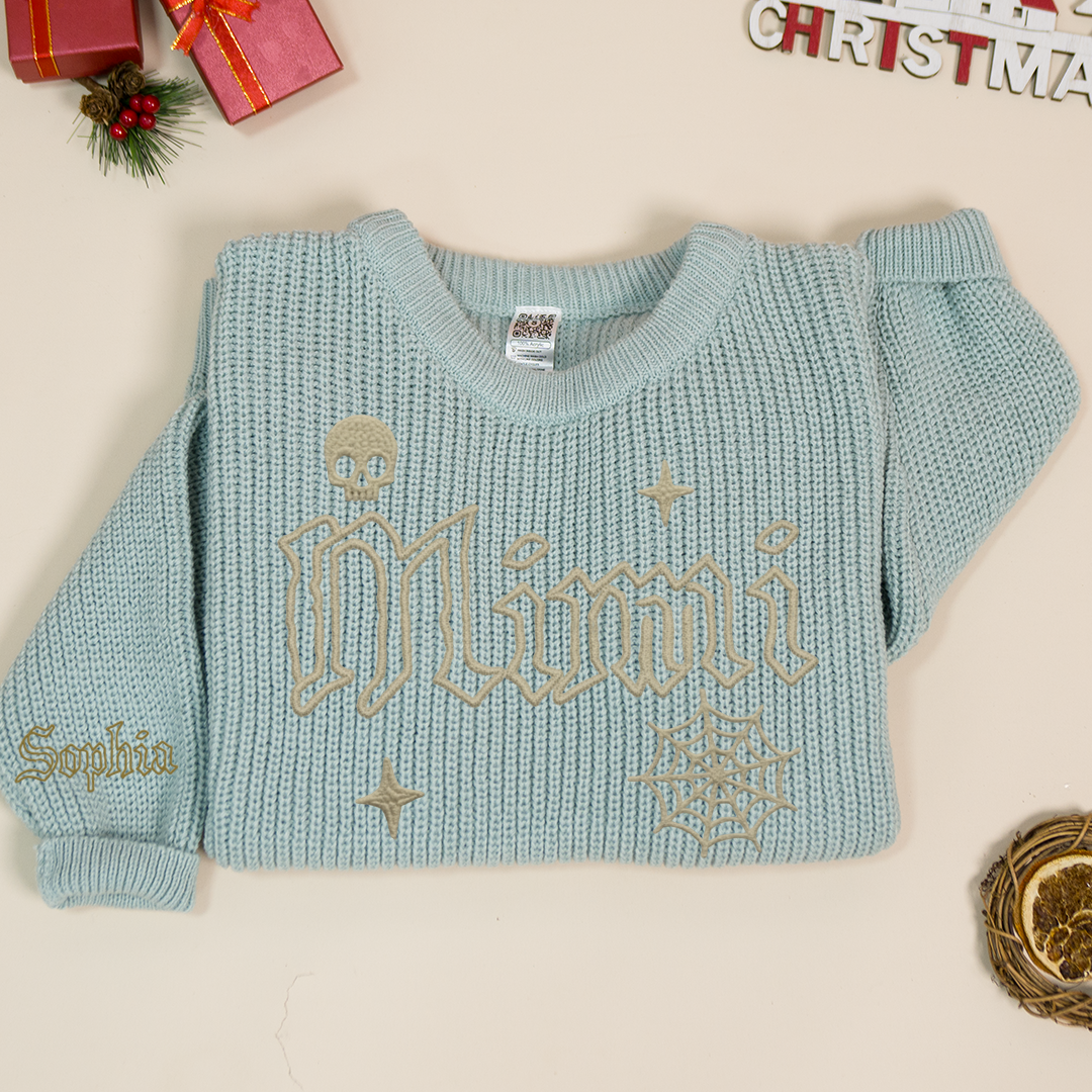 Custom Mimi Knit Sweater – Personalized Halloween Gift for Grandma