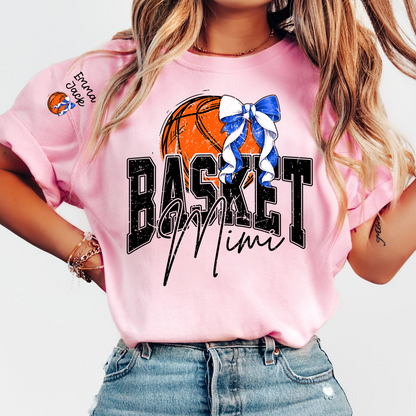 Basketball Mimi Shirt Personalized with Grandkids Names, Custom Basketball Family Tee