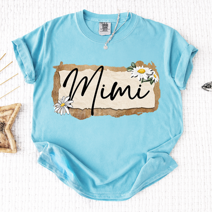 Comfort Colors® Custom Mimi T-Shirt, Floral Daisy Design,Great Gift for Mimi Grandma