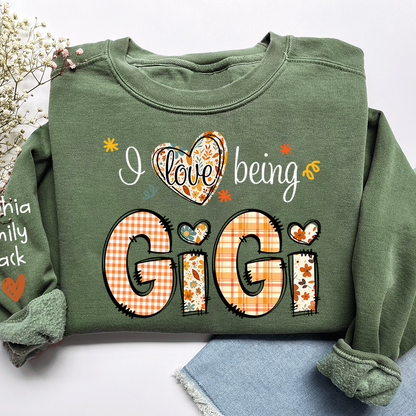 Personalized Autumn I Love Being Sweatshirt for Grandma And Kids