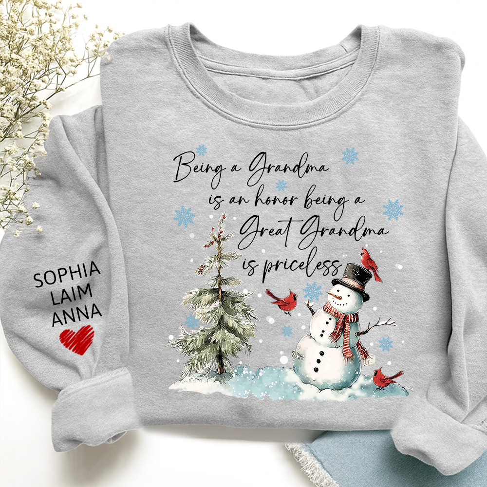 Being a Grandma Is an Honor Being a Great Grandma Is Priceless Sweatshirt, For Gift Grandma And Kids