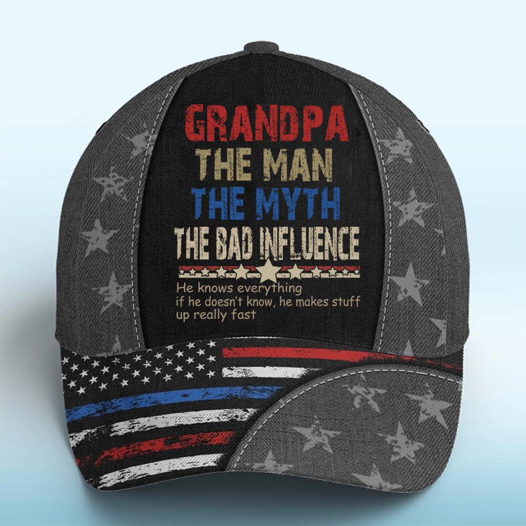 Grandpa The Man THe Myth The Bad Influence Independence Day Gift