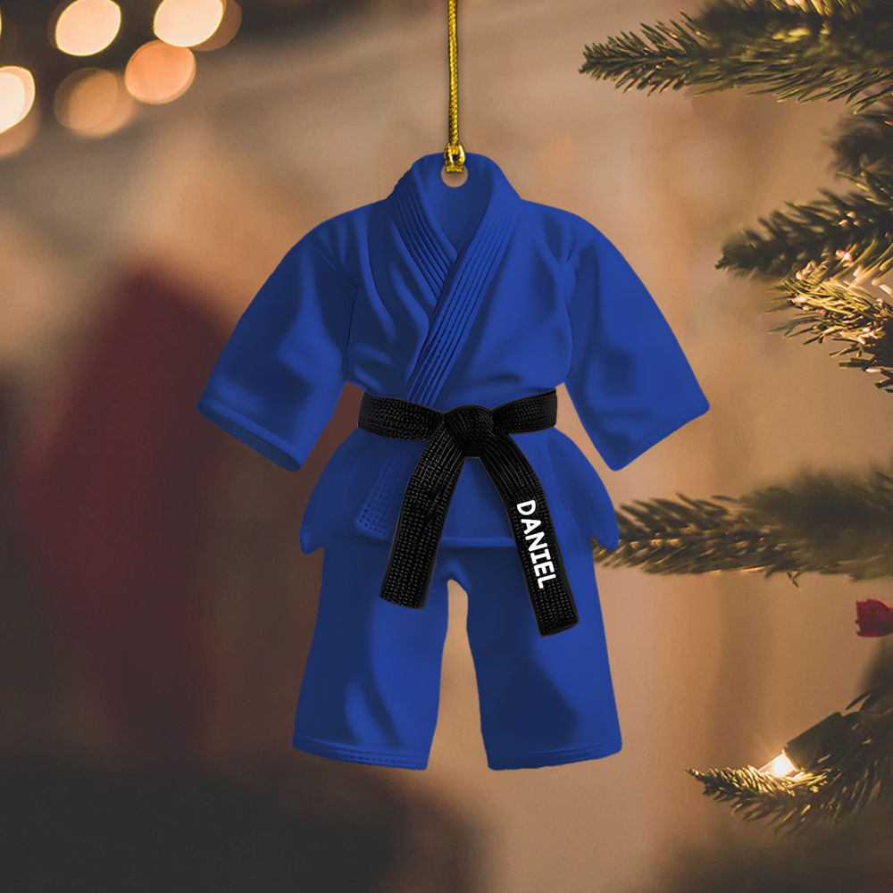 Personalized Karate Uniform Ornament 2025 – Custom Name Martial Arts Gi Christmas Ornament, Gift for Karate Lovers Ornament