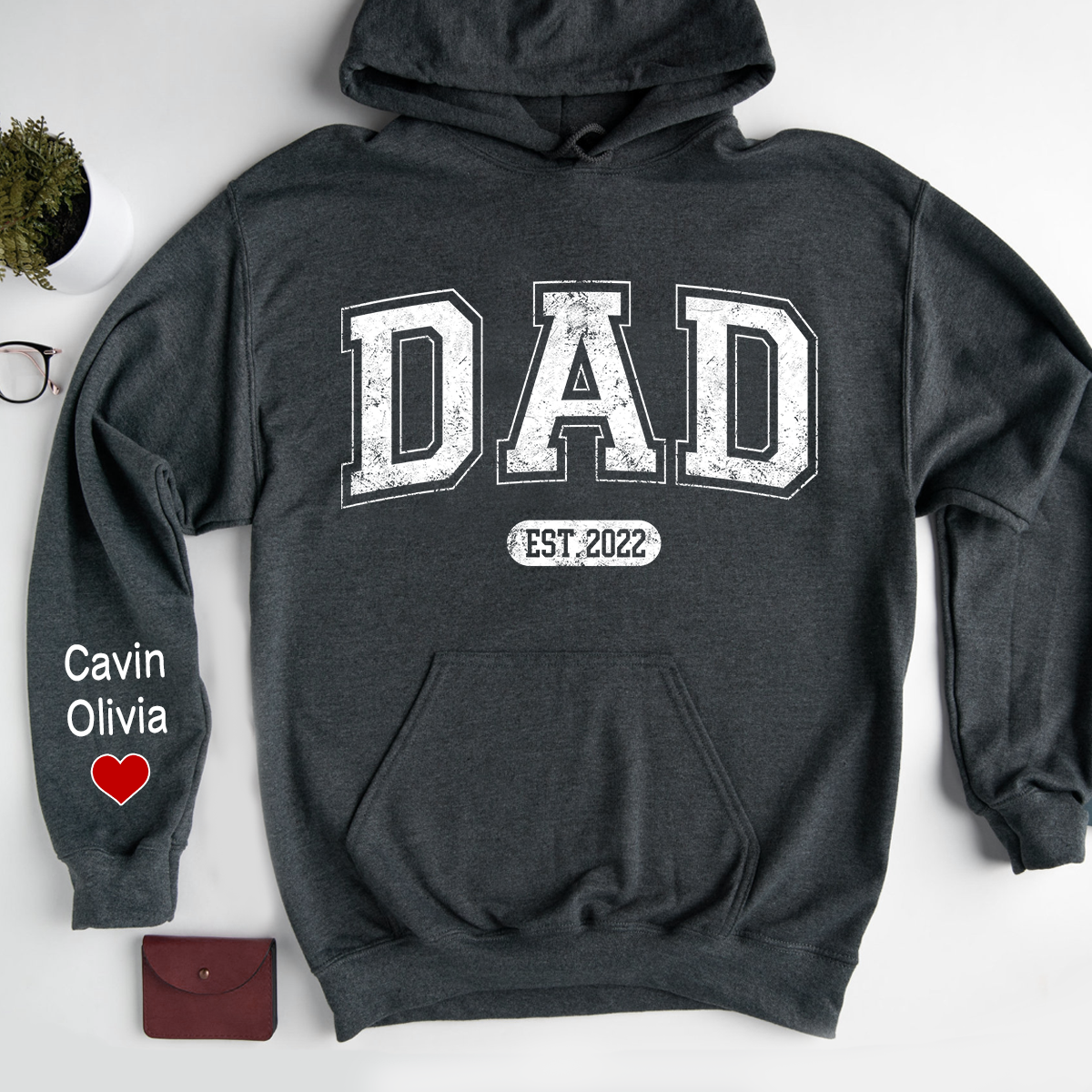 Personalized Dad Est With Kids Hoodie