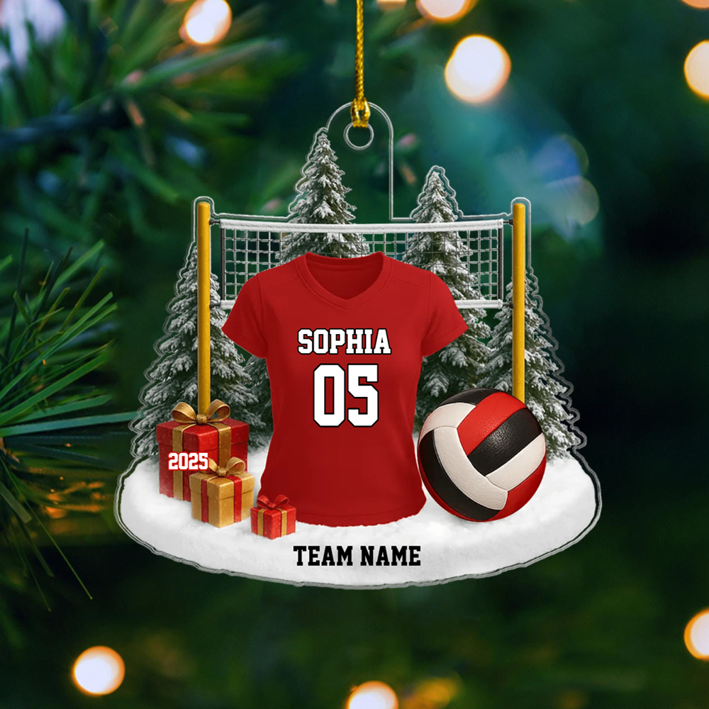 Personalized Volleyball Jersey Ornament – Custom Name, Number & Team Christmas Decor for Players Ornament