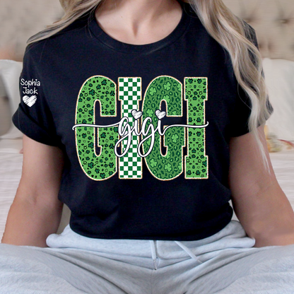 Patrick's Day Gigi Leopard Clover, St. Patrick's Day Gift For Grandma And Grandchildren
