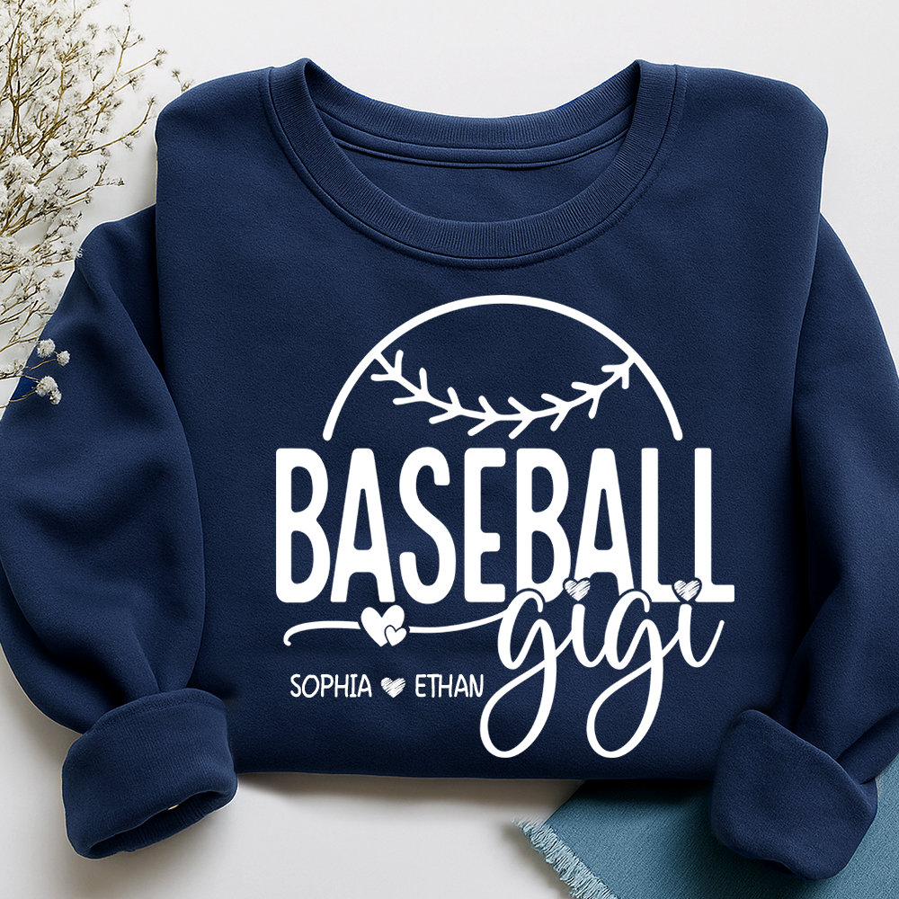 Personalized Baseball Gigi Sweatshirt, Custom Gift For Grandma And Kids