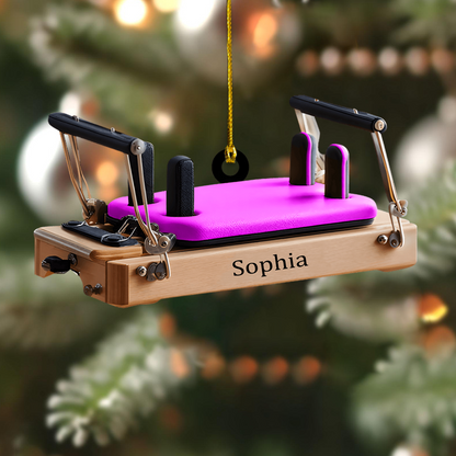 Personalized Pilates Reformer Ornament 2025 – Custom Name Christmas Ornament, Gift for Pilates Instructors & Fitness Lovers Ornament