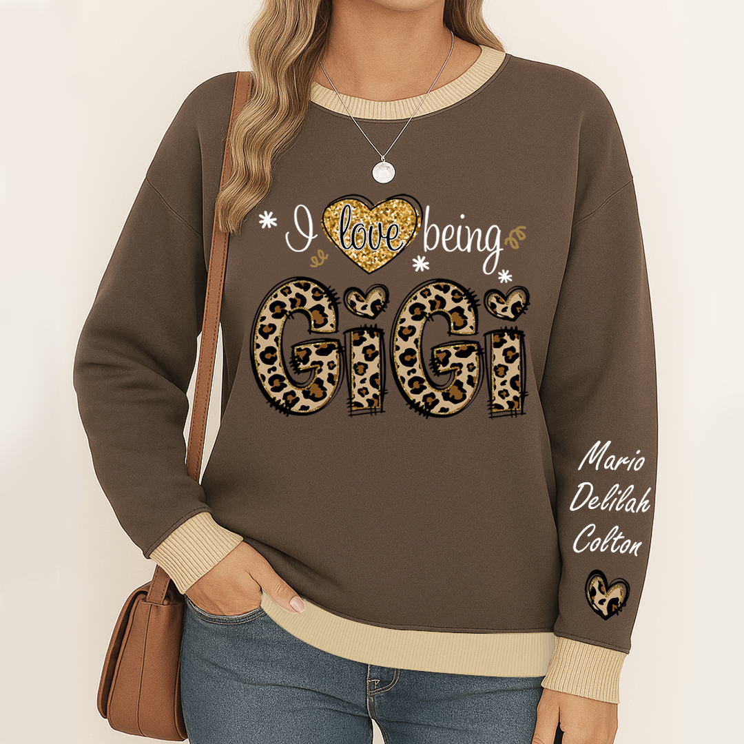 Personalized I Love Being Mimi Leopard Sweatshirt Mix