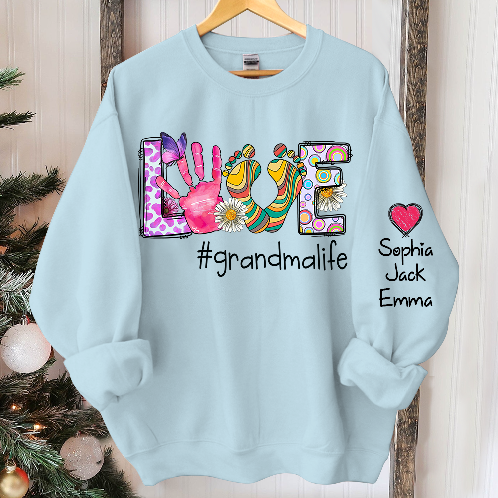 Personalized Love Color Grandma Witch Grandkids Sweatshirt