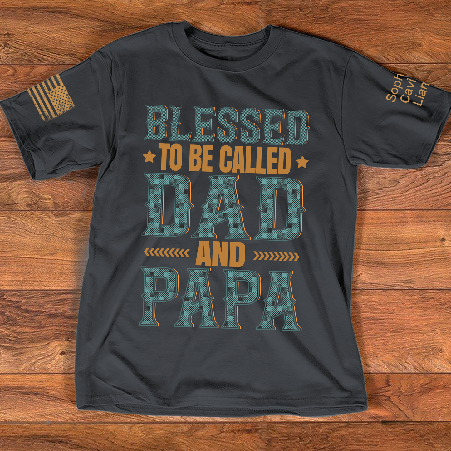 Blesses To Be Called Dad And Papa And Kids Flag American