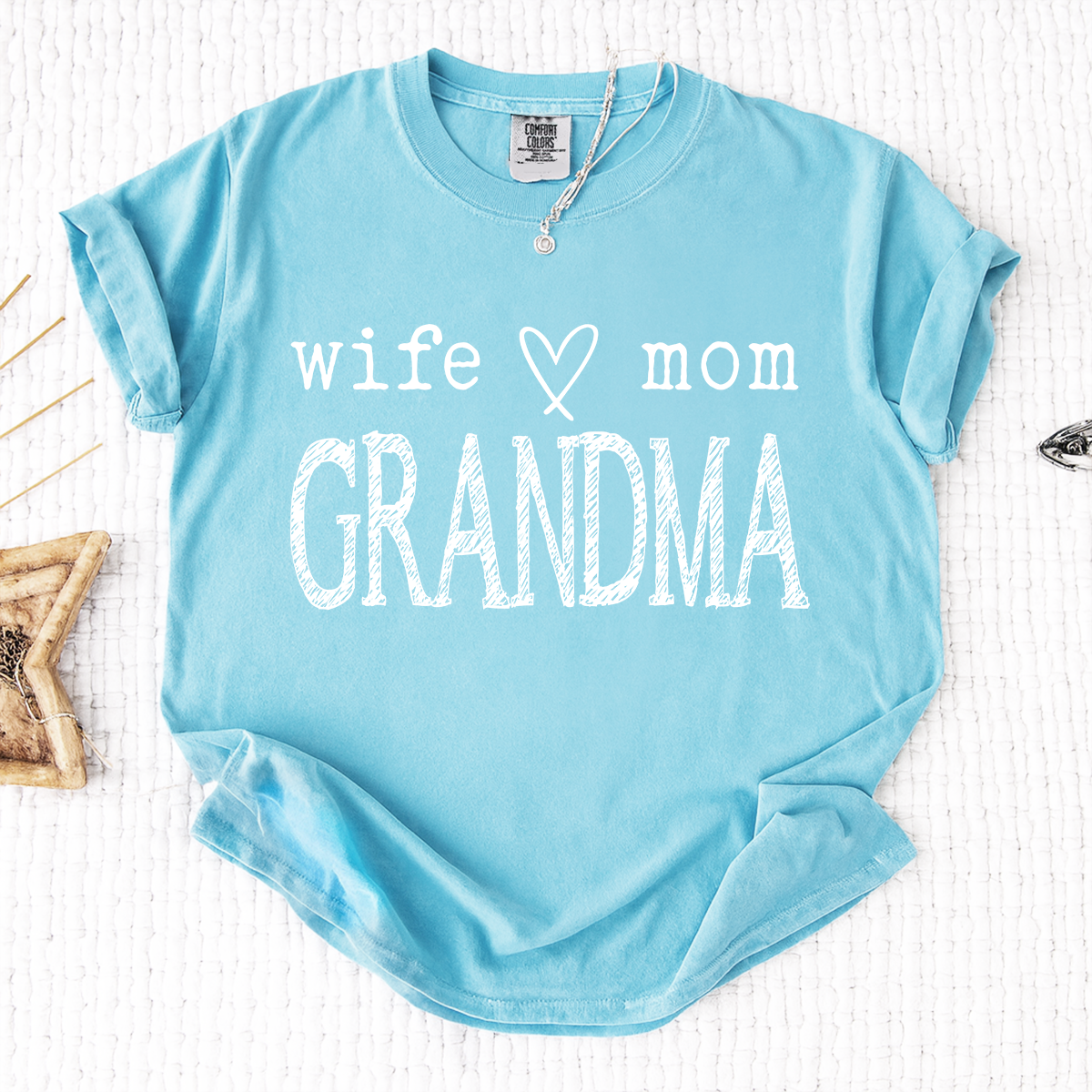 Comfort Colors® Personalized Grandma Shirt, Wife Mom Grandma T-Shirt with Family Names, Great Gift for Nana