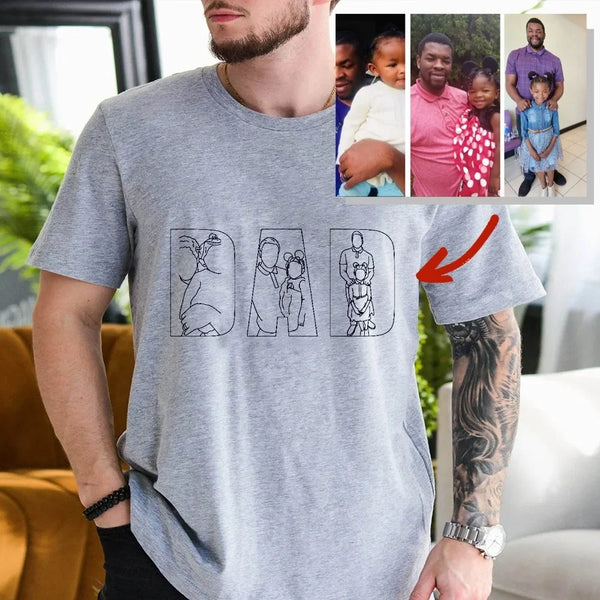 Custom Photo Portrait Embroidery Sweatshirt Gift For Dad And Mom Hoodie