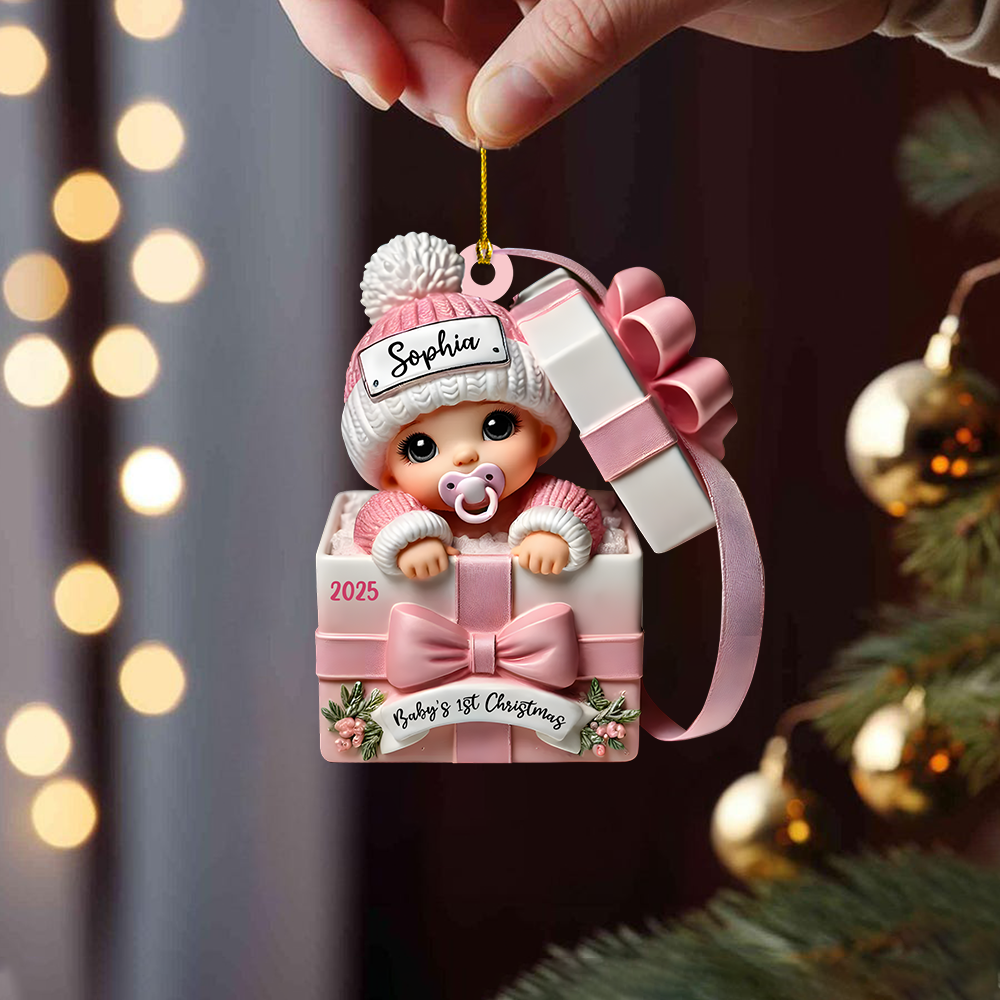 Custom Baby Ornament 2025 – Personalized Name & Year Baby’s 1st Christmas Keepsake for Boys and Girls Ornament