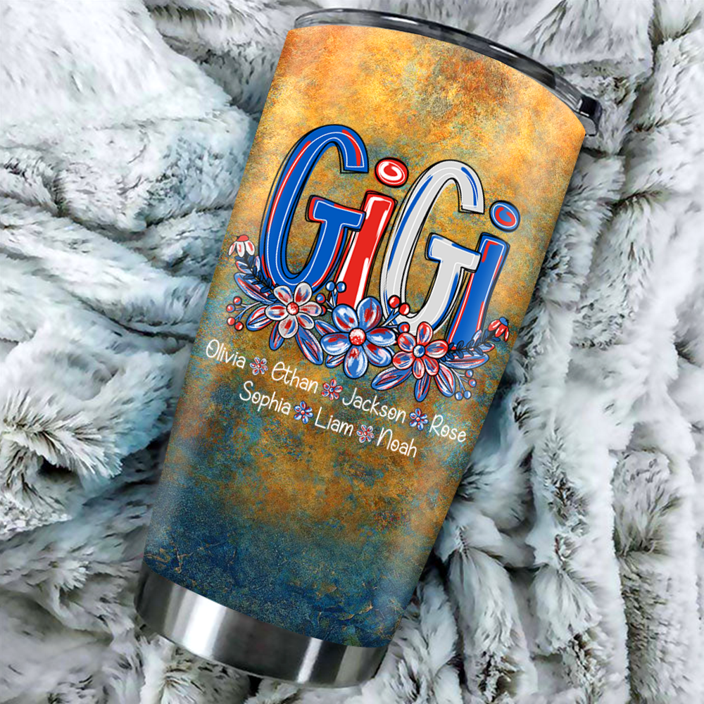 Personalized Water Cup, Personalized Overlay For Gigi And Kids. Portable Water Cup With Lid