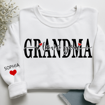 Personalized Family Sweatshirt for Grandma, Loved Beyond Measure Design, Custom Names Crewneck
