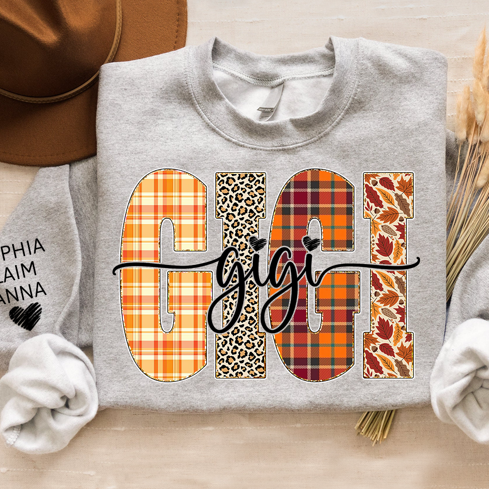 Custom Fall Pumpkin Sweatshirt, Gift for Gigi And Grandchild