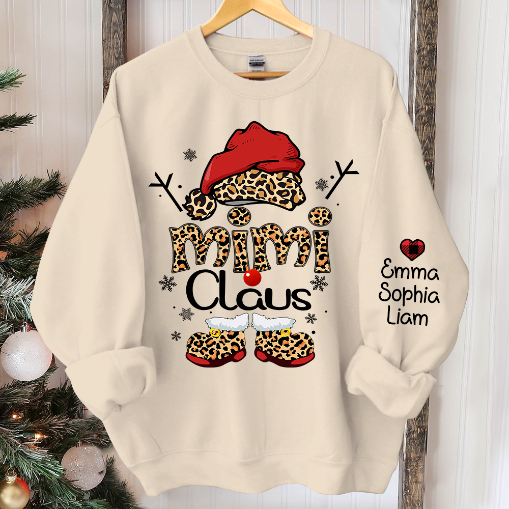 Mimi Claus Christmas Sweatshirt, Custom Mimi And Grandkids, Grandma Gift Christmas TH Sweatshirt