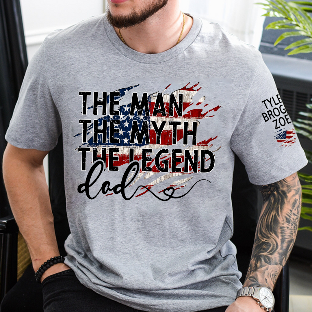 Legend Husband Dad Custom shirt, Personalized Grandpa American T-Shirt, Gifts for Dad
