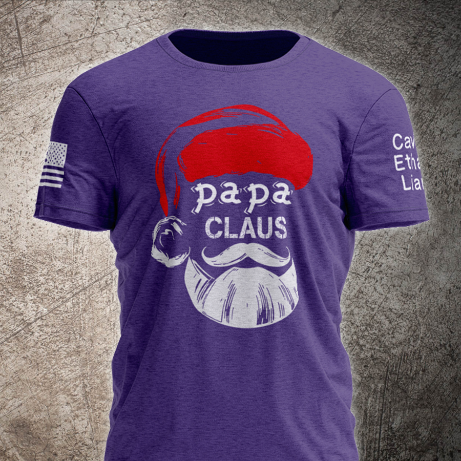 Papa Claus Christmas Shirt, Custom Papa With Kids, Grandpa Gift TH T-Shirt