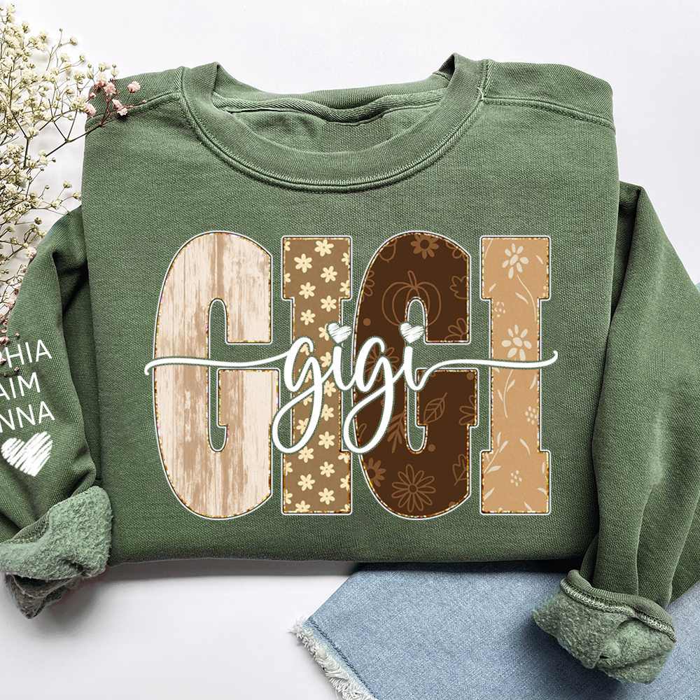 Autumn Floral Bible Sweatshirt with Flowers, Custom Nicknames for Grandma and Kids