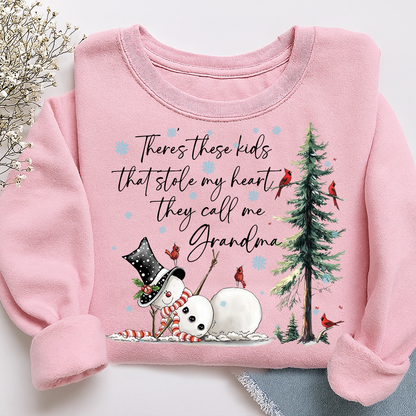 They Call Me Grandma, They Stole My Heart Sweatshirt – Personalized Gift for Grandmother, Cute Holiday Outfit for Christmas