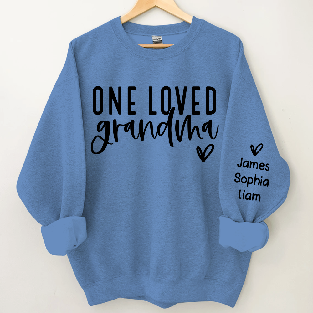 One Loved Grandma Sweatshirt, Grandma And Kids, Grandma Gift TH