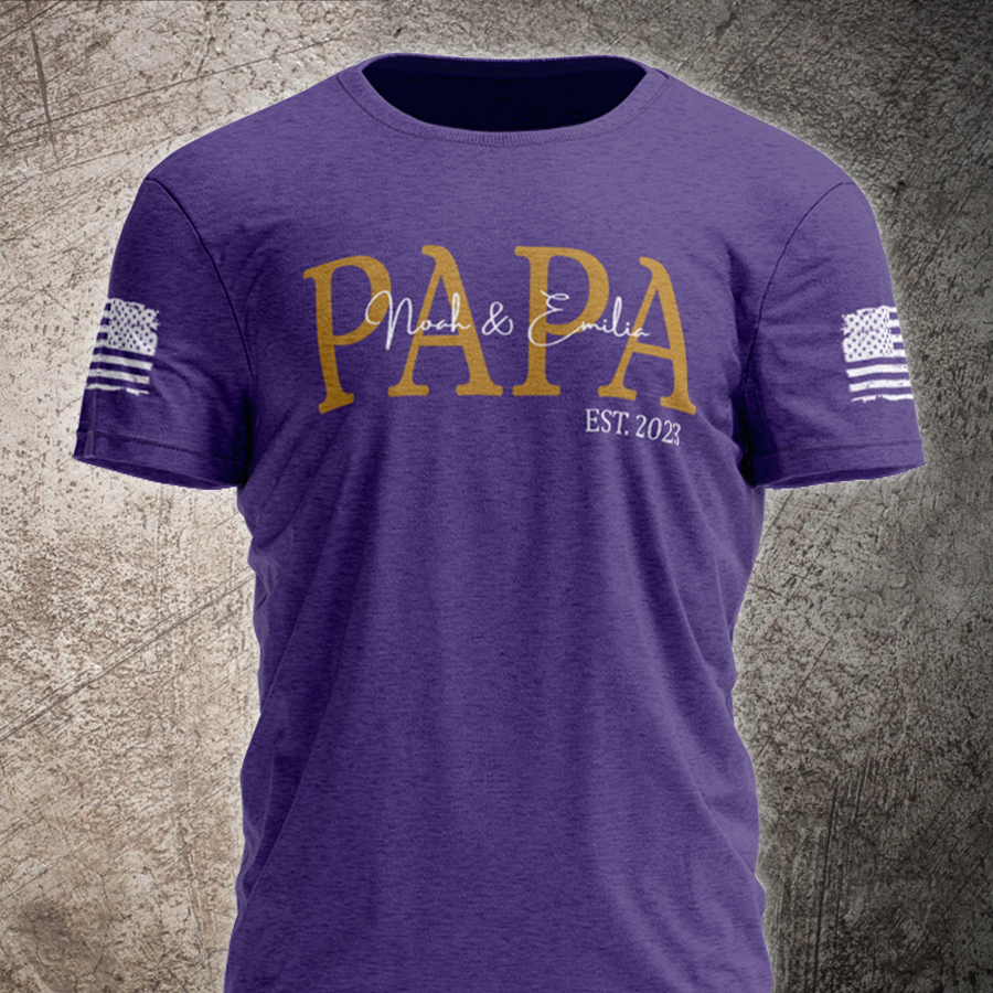 Custom Papa Est With Grandkids Father's Day TH