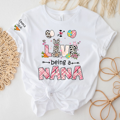Easter Nana Shirt Love Being a Nana, Cute Bunny Spring Family Tee