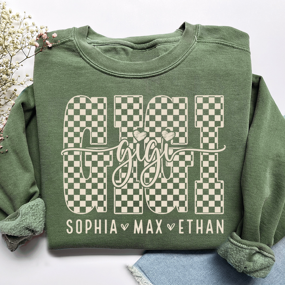 Gigi Style Checkered Bible Set, Customized Gift for Grandma and Grandchild