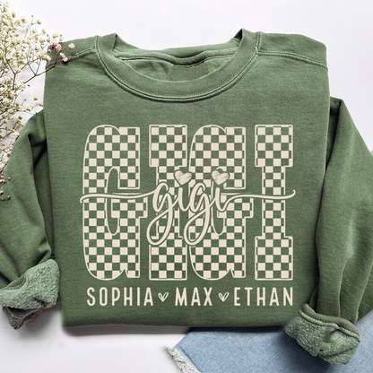 Gigi Style Checkered Bible Set, Customized Gift for Grandma and Grandchild
