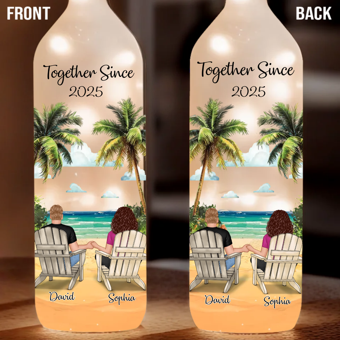 You And Me We Got This Personalized Couple Bottle Lamp, Custom Romantic Light for Husband and Wife, Anniversary Keepsake Bottle Lamp