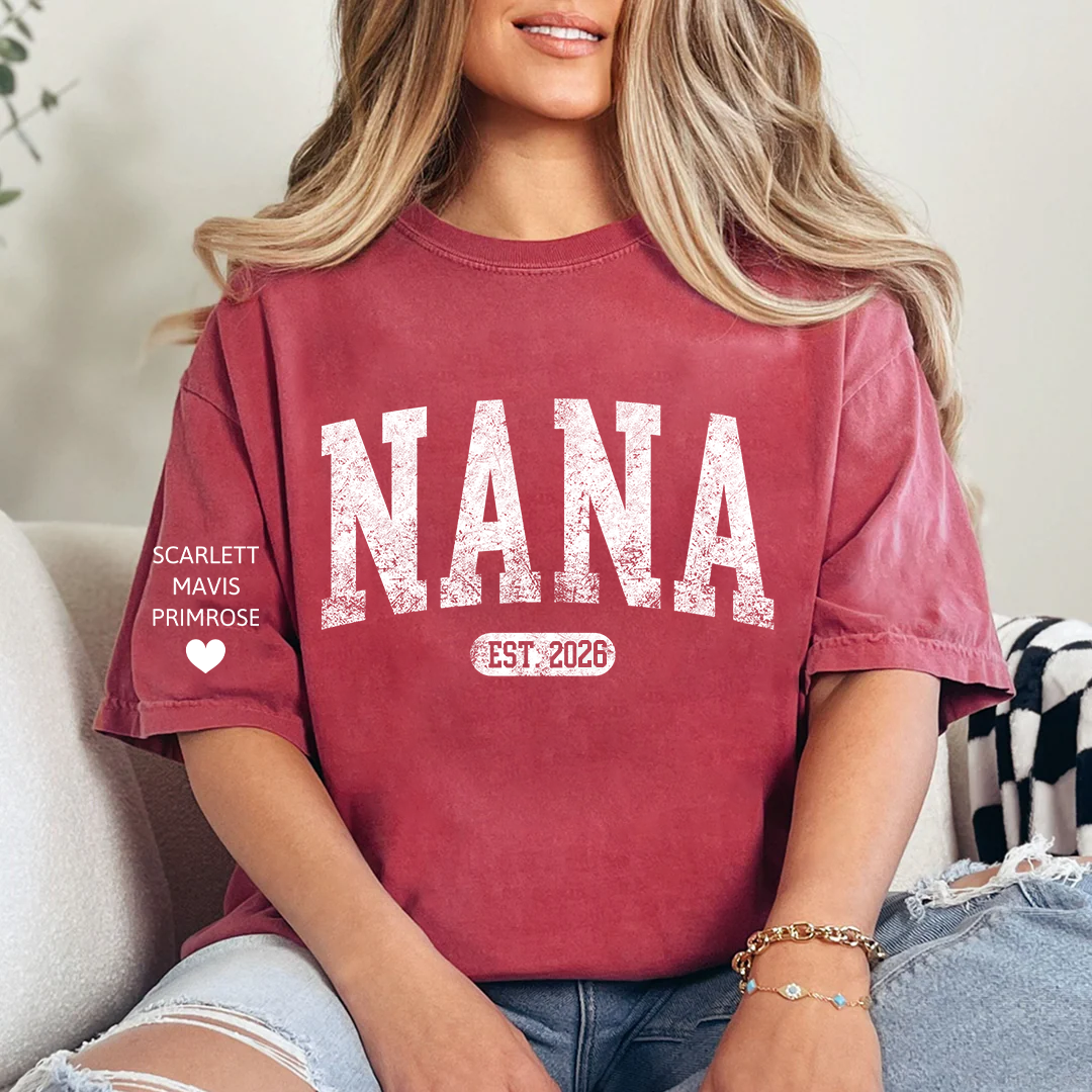 Personalize Mom, Nana, Mimi, Grandma Gift Custom Name Kids T-shirt