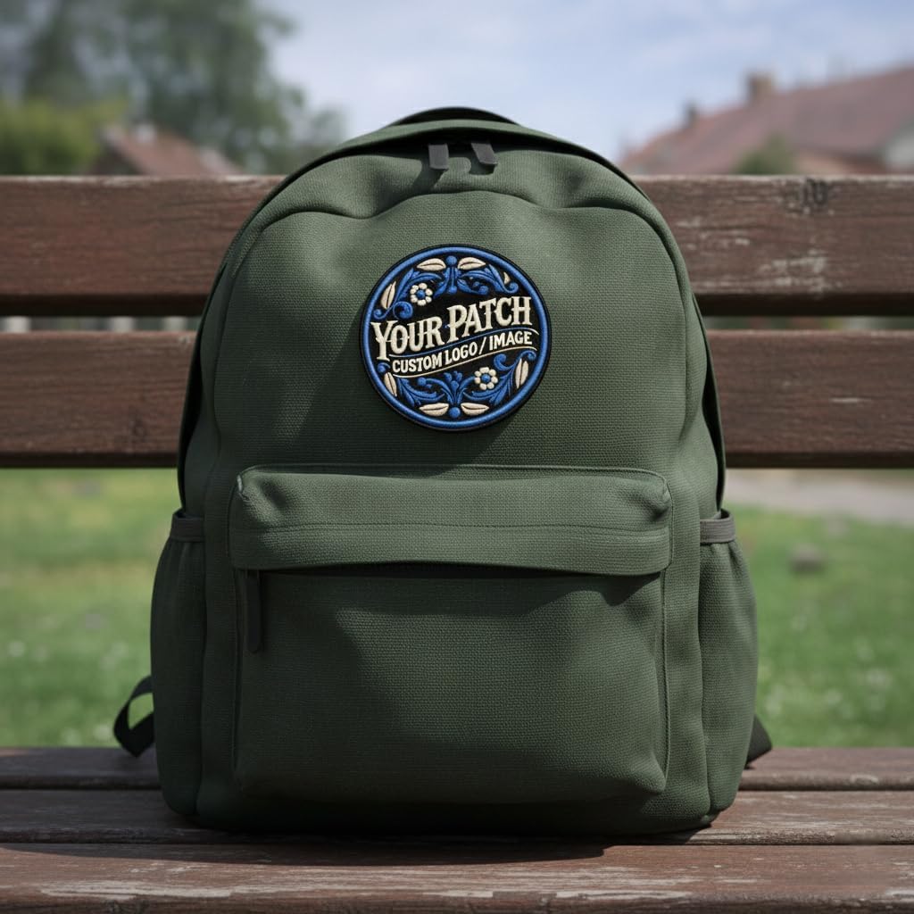 Custom Embroidered Patches – Personalized Logo Patch, 2"–11", Iron-On/Sew-On Hook & Loop for Hats, Backpacks, Clothes