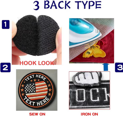 Luxury Embroidered Custom Logo or Image Patches, Company Logo Patch, Add Your Design Iron-On or Sew-On Hook & Loop Patches
