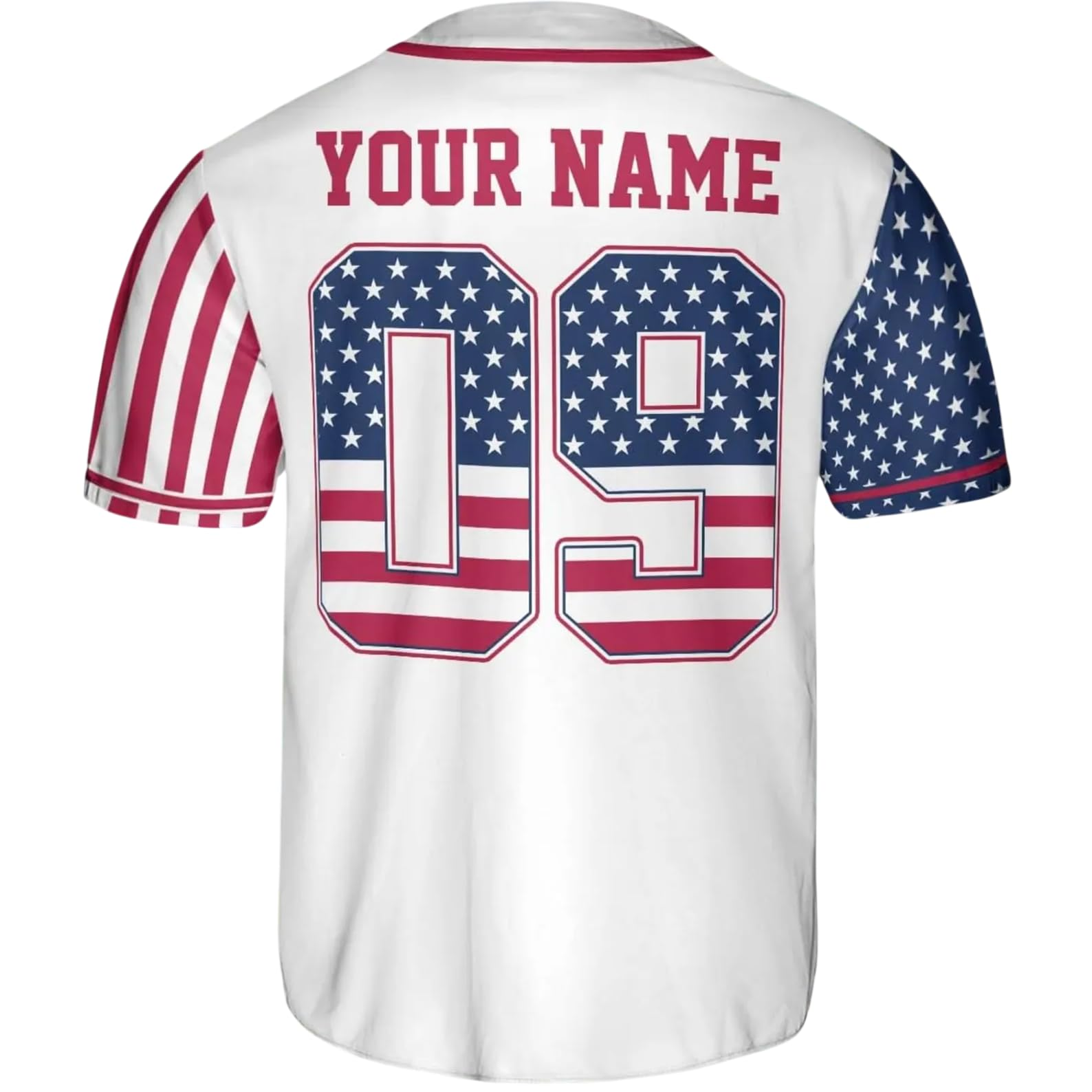 Personalized USA Baseball Jersey Custom Name Number Button Down Sports Shirt Patriotic American Flag Team for Men Women V2