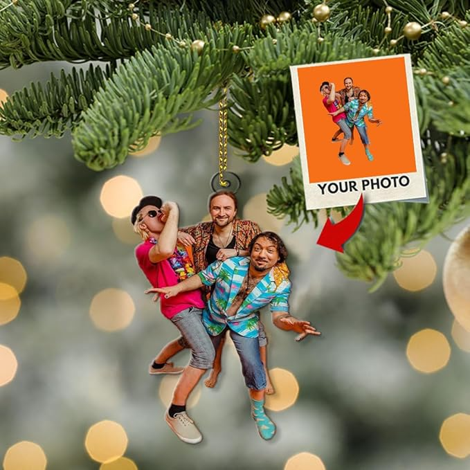 Personalized Photo Christmas Ornament 2025, Custom Acrylic Decoration With Picture, Unique Xmas Tree Gift For Family, Friends, Couples, Babies And Pet Lovers