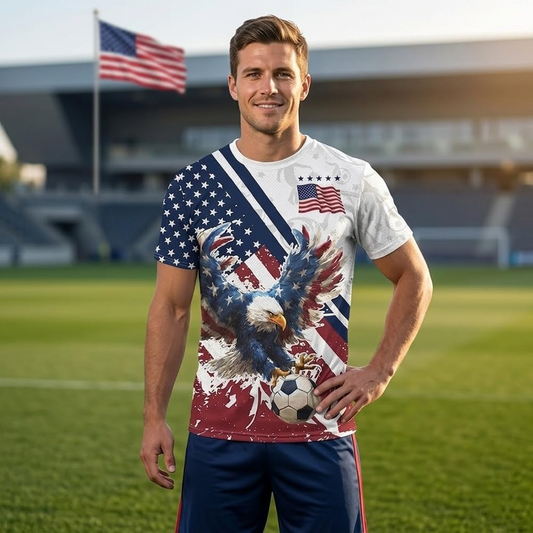 Custom USA Soccer Jersey with Name and Number, Personalized American Football Fan Shirt Game Day Apparel