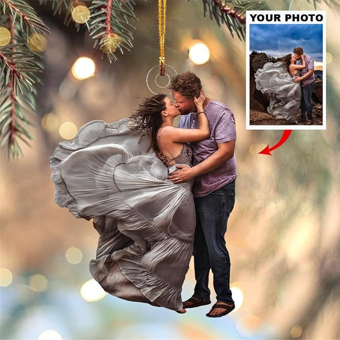 Personalized Couple Photo Ornament 2025, Custom Acrylic Wedding Or Anniversary Decoration, Unique Christmas Tree Keepsake Gift For Couples And Newlyweds