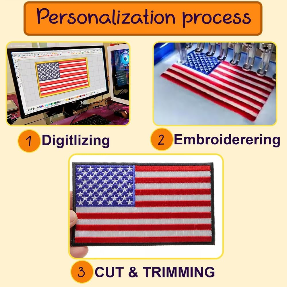 Luxury Custom Embroidered Logo or Image Patches, Iron On Sew On Hook and Loop Patches, Create Design Your Own Patch