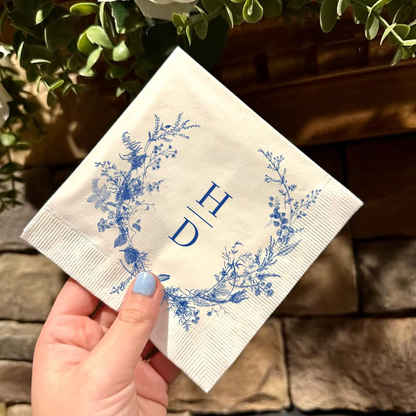 Personalized Wedding Napkins, Mr and Mrs Monogrammed Napkin, Wedding Napkins For Reception, Bridal Shower Engagement Party