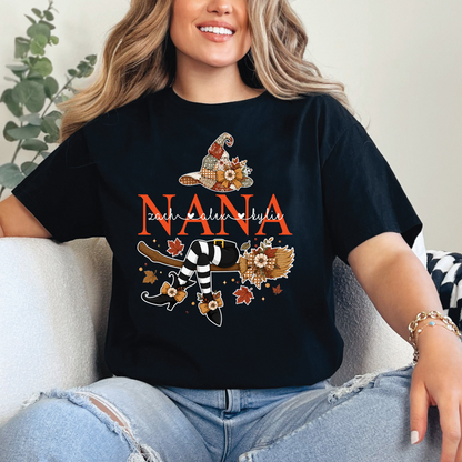 Custom Grandma Halloween Shirt, Personalized Mimi Witch T-Shirt, Perfect Gift for Nana