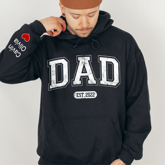 Personalized Dad Est With Kids Hoodie