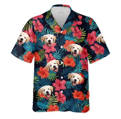 Custom Hawaiian Shirt With Face Baby, Custom Photo Tropical Vibes Only - Family Personalized Face Custom Unisex Hawaiian Shirt