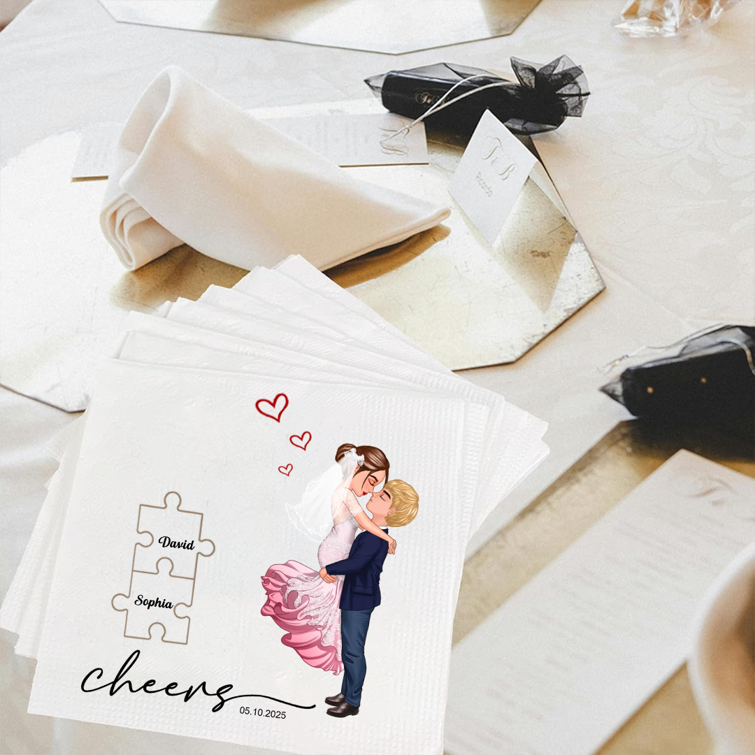Personalized Wedding Napkins  Custom Napkins Wedding Reception Napkins  Napkinds
