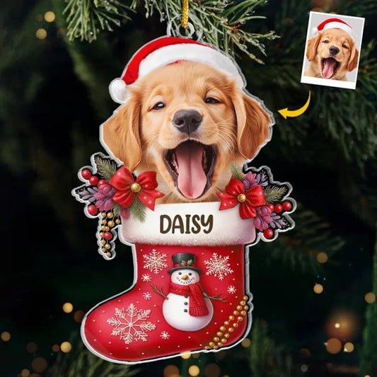 Custom Photo Happy Howlidays With All Our Love, Dog & Cat Personalized Custom Ornament, Acrylic, Wood Custom Shaped, Christmas Gift For Pet Owners, Pet Lovers