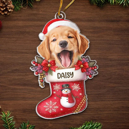 Custom Photo Happy Howlidays With All Our Love, Dog & Cat Personalized Custom Ornament, Acrylic, Wood Custom Shaped, Christmas Gift For Pet Owners, Pet Lovers