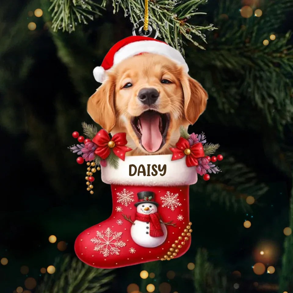 Custom Photo Happy Howlidays With All Our Love, Dog & Cat Personalized Custom Ornament, Acrylic, Wood Custom Shaped, Christmas Gift For Pet Owners, Pet Lovers
