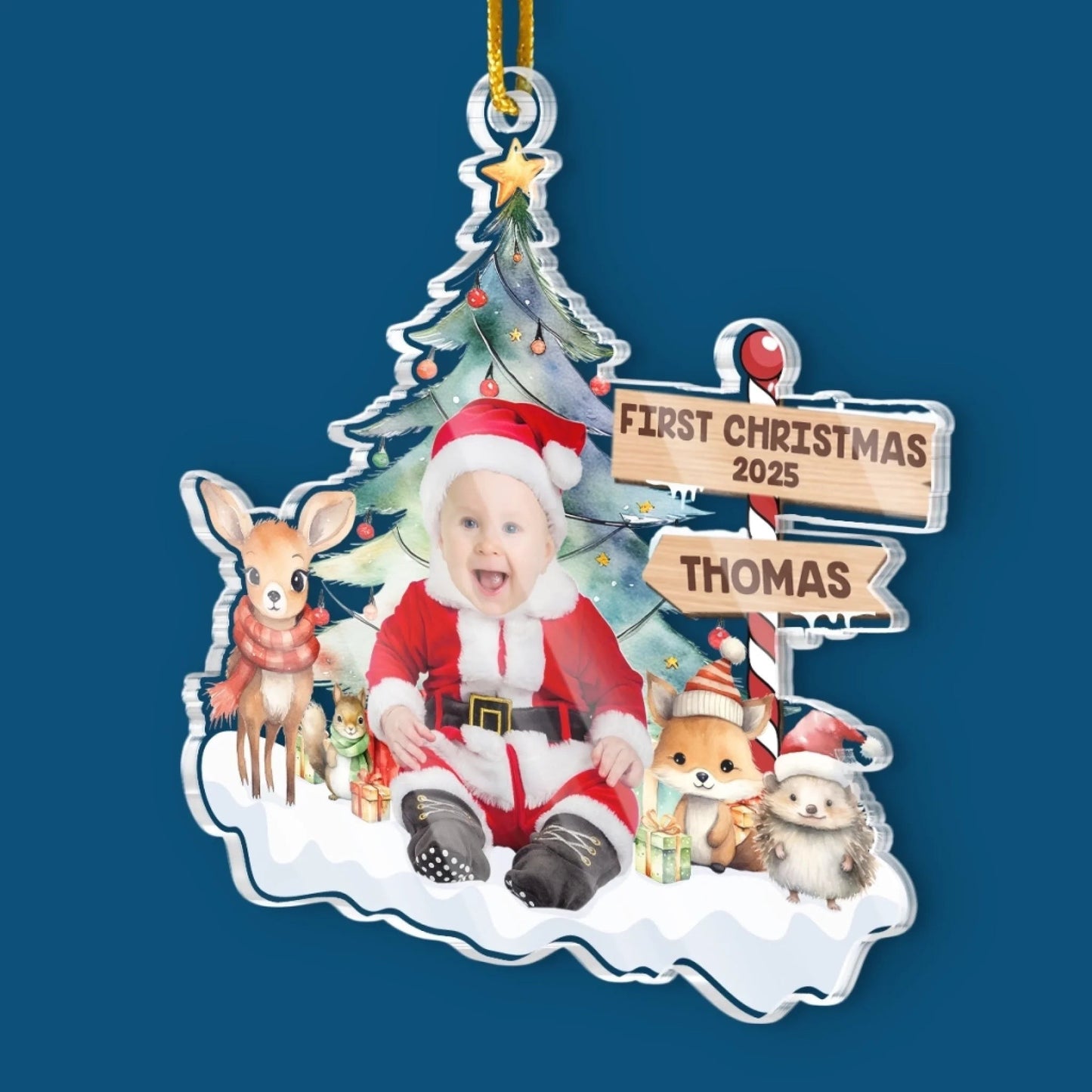 Custom Photo Under The Mistletoe With My Little Bundle Of Joy, Family Personalized Custom Ornament, Christmas Gift For Baby Kids, First Christmas